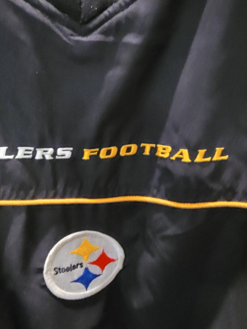 Reebok Pittsburgh Steelers Pullover Windbreaker Jacket XL NFL Team Black & Gold - Picture 3 of 9